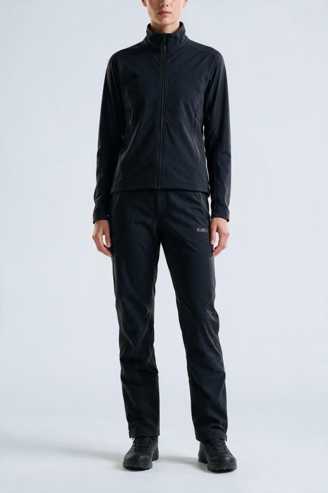 Rapa Pant in night black, worn by a model, studio product shot on a seamless neutral ground